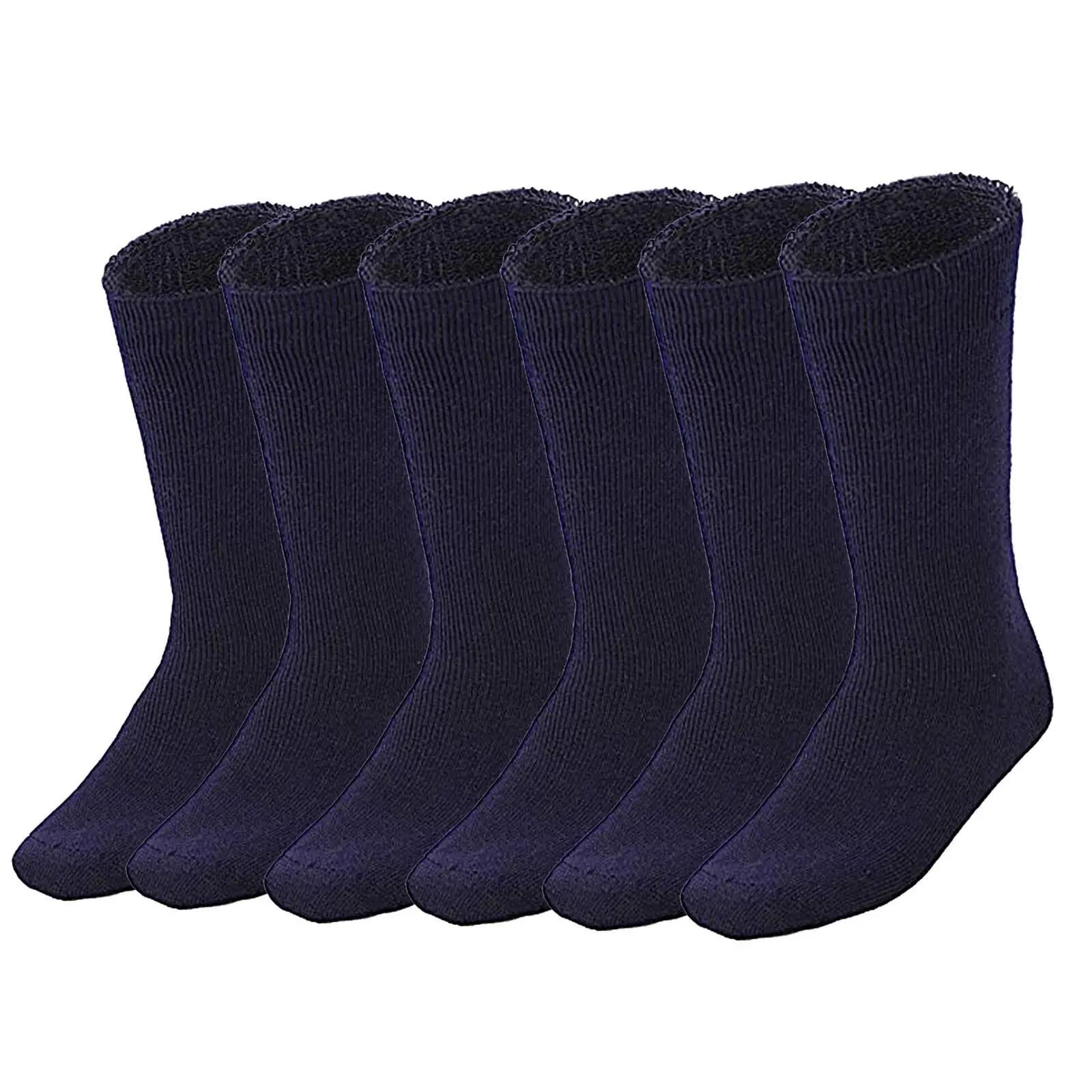 6 Pairs BAMBOO SOCKS Mens Heavy Duty Premium Thick Work Socks Cushion BULK - Nav