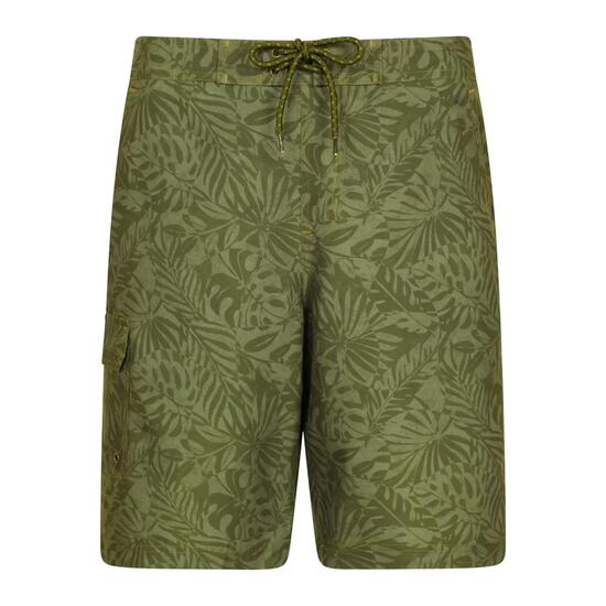 Boardshort Motif/style Camouflage Et Feuilles OCEAN Homme (Kaki Foncé Feuilles)