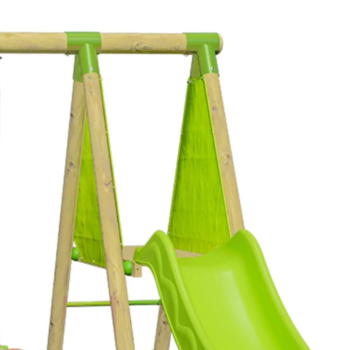 Station de jeux bois 2,30 m Topwood YAKI VERT - 6 enfants 9/9