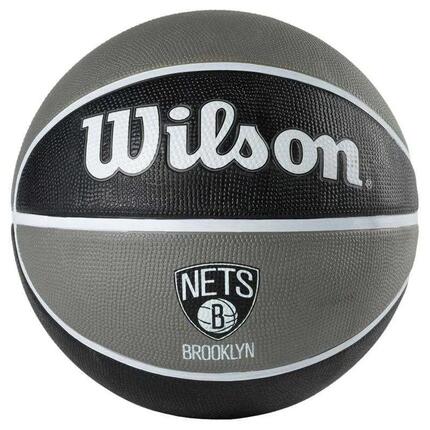 Ballon De Basket Motif/style NBA BROOKLYN NETS (Noir / Gris) Taille 7