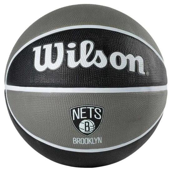 Ballon De Basket Motif/style NBA BROOKLYN NETS (Noir / Gris) Taille 7