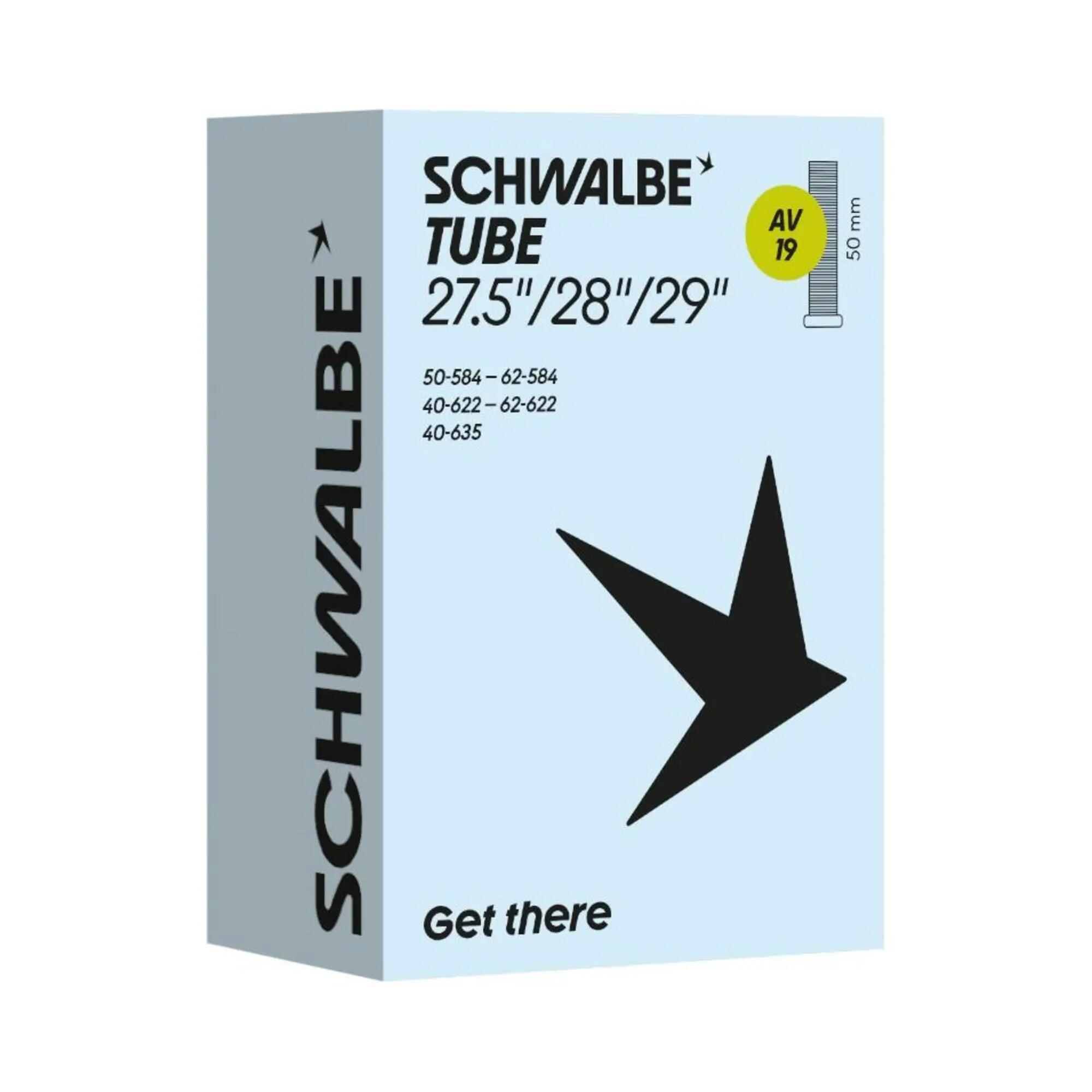 Camera d'aria Schwalbe 27,5"/28"/29" AV19 con valvola Schrader da 50 mm 7/7