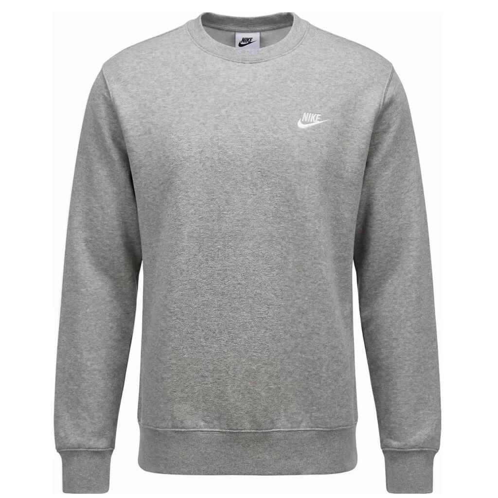 Mens Club Crew Neck Sweatshirt (Dark Grey Heather/White)