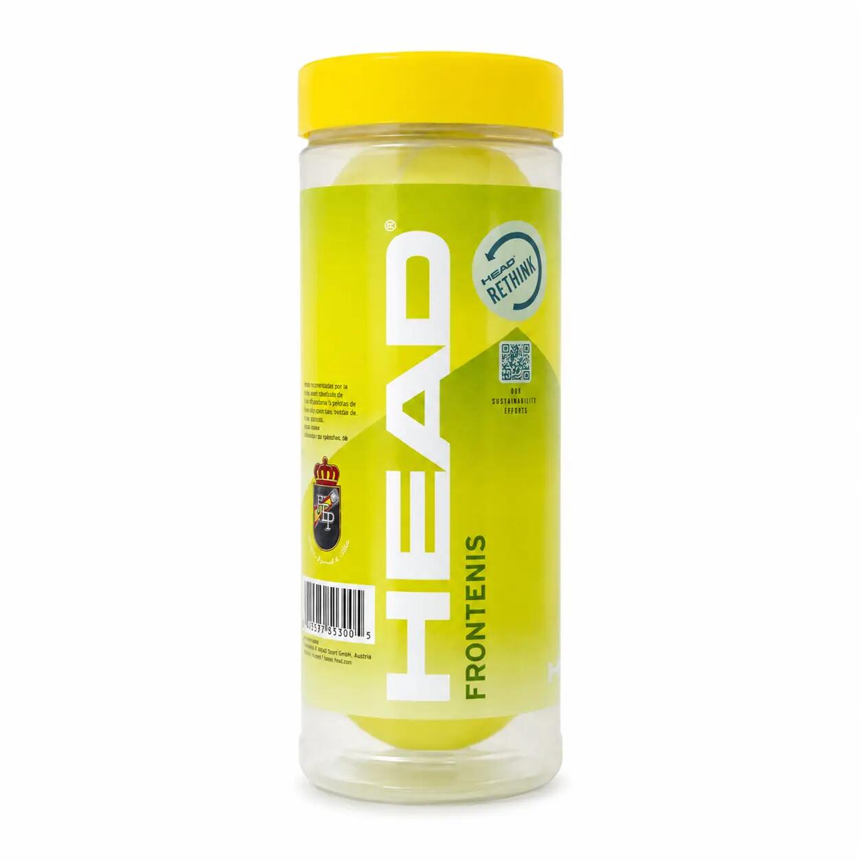 Bote 3 Bolas Head Frontenis Amarilla 3/3