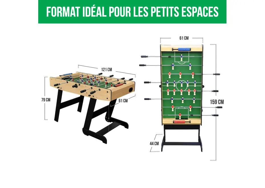 Baby foot pliable en bois clair 4/7