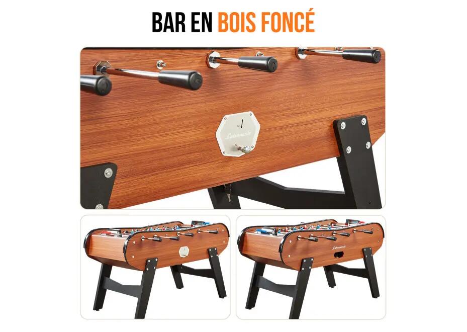 Baby foot de bar en bois foncé 14/15