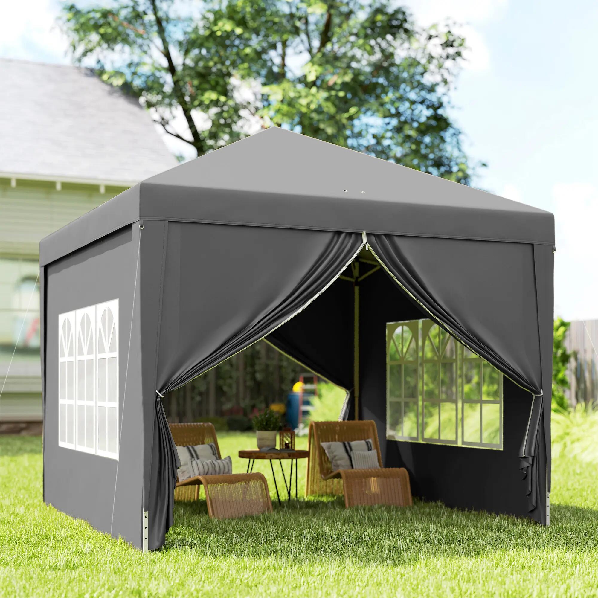 Tenda para exterior 295x295x195-258 cm cinzento Outsunny 5/7