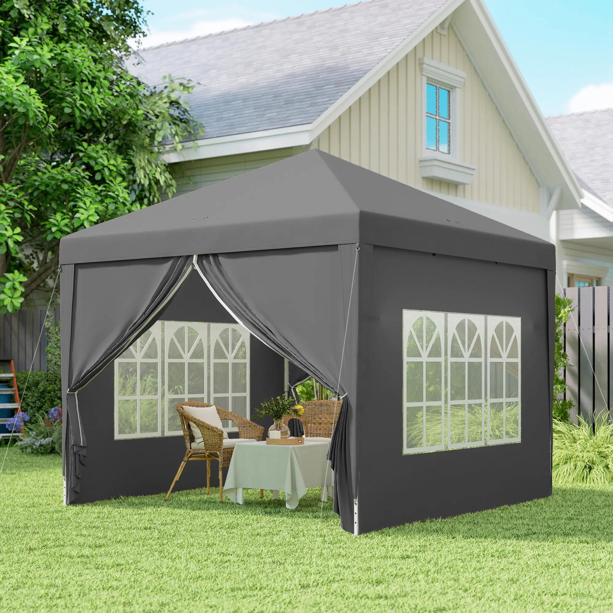 Tenda para exterior 295x295x195-258 cm cinzento Outsunny 4/7