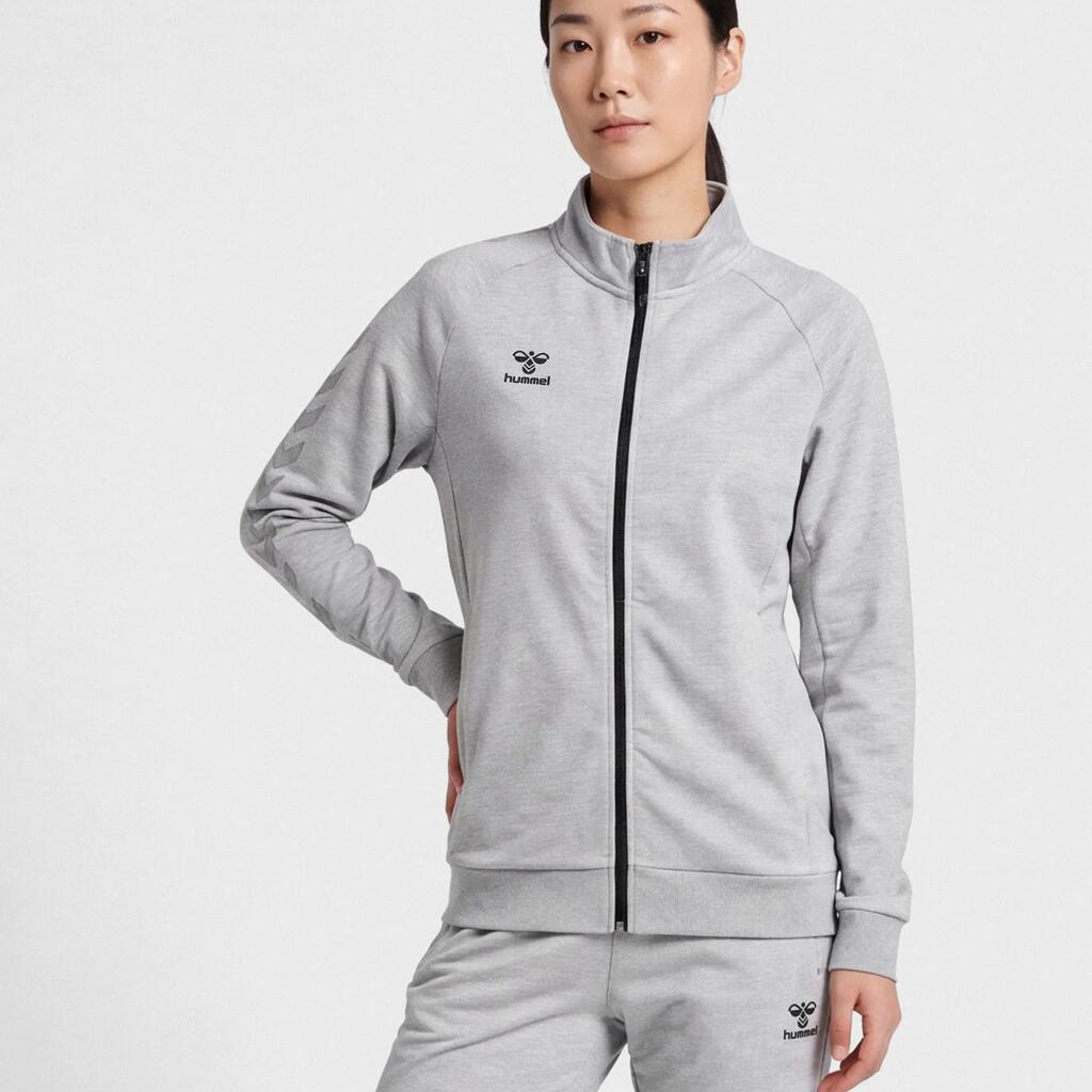 Women's cotton zipped-up tracksuit jacket Hummel Move Grid