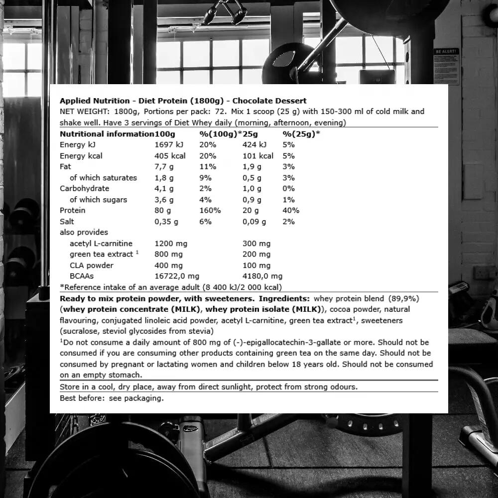 Applied Nutrition Diet Protein (1800g) Chocolate Dessert - Eiwitten 3/3