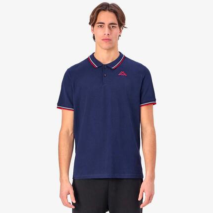Polo Marine/Rouge Homme Kappa Logo Korpo