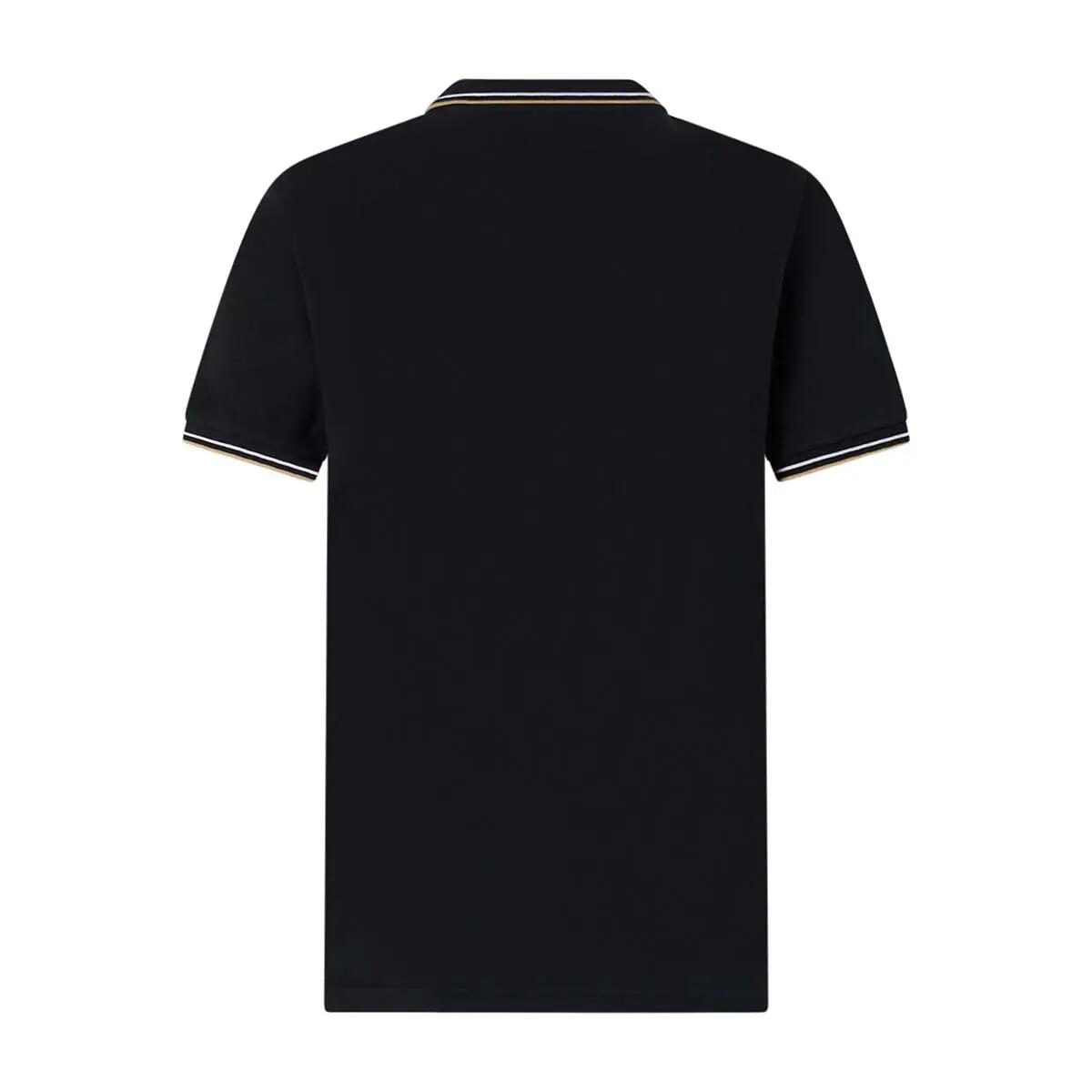 Polo Kappa Korpo de Hombre Negro con Logo 7/7