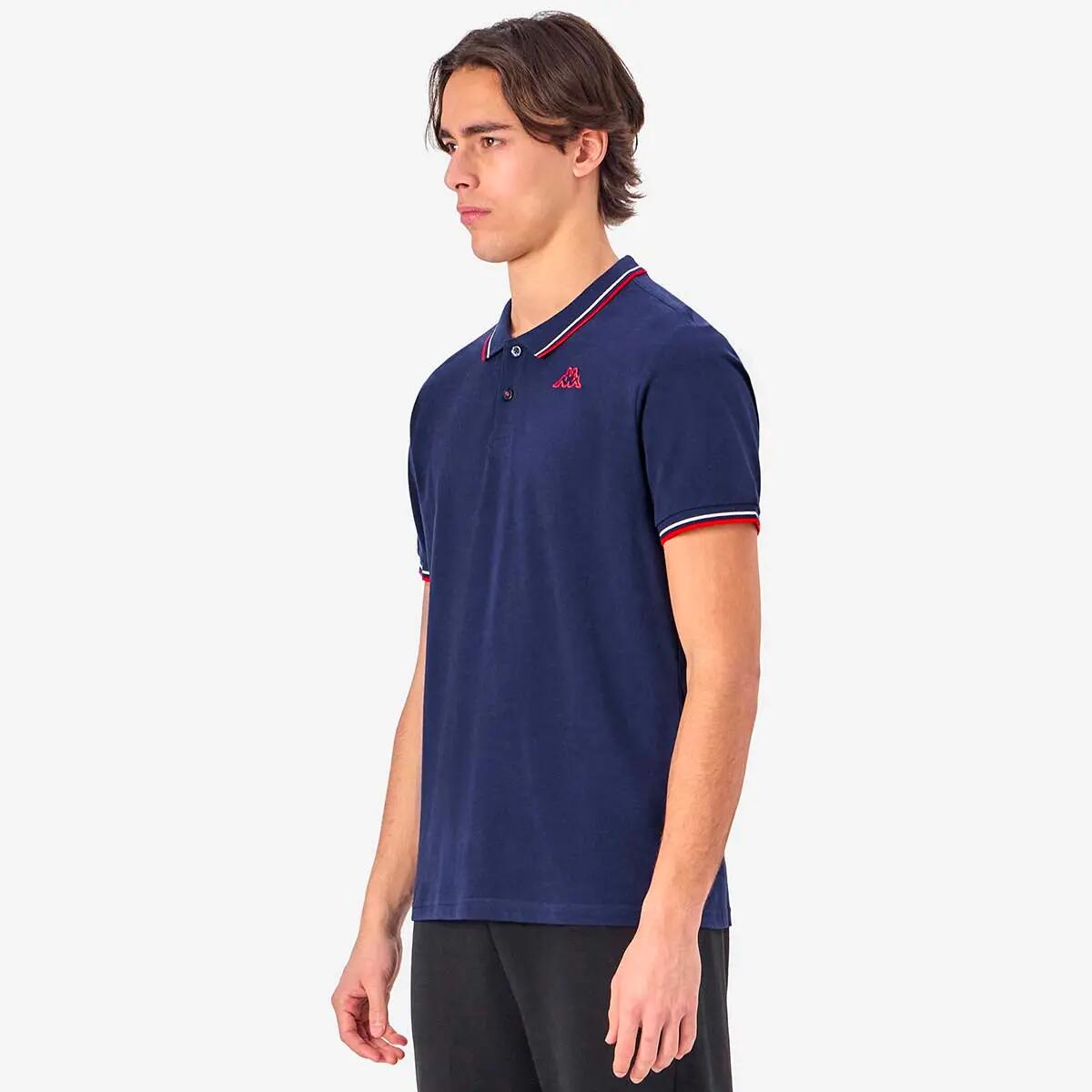 Polo Uomo Kappa Korpo Logo Blu/Rosso 4/7