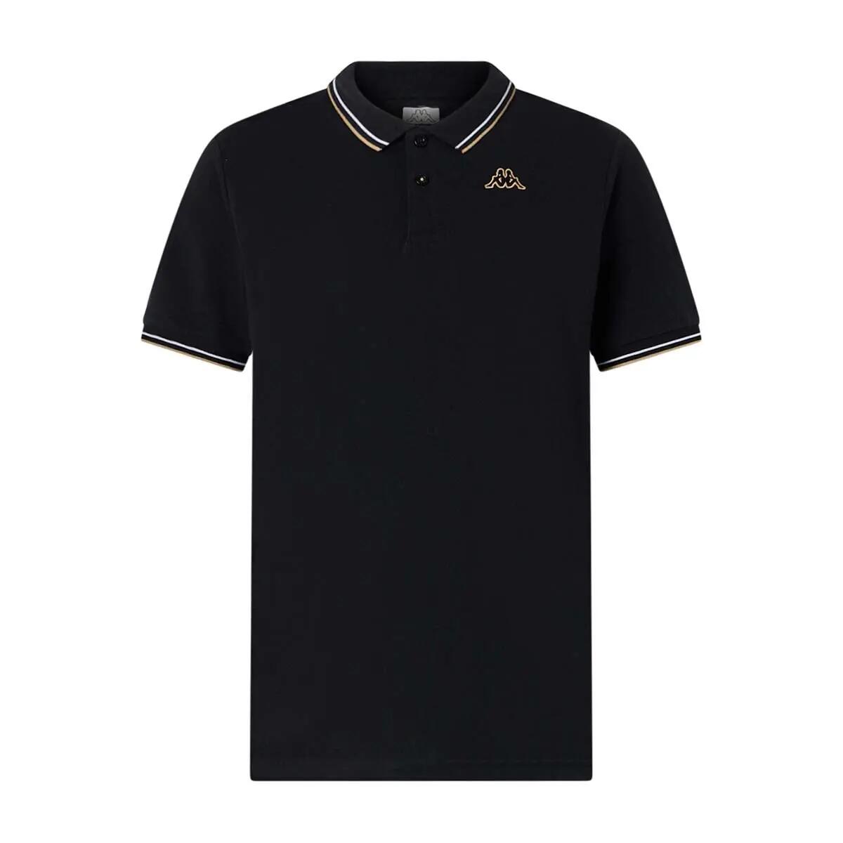 Polo Kappa Korpo de Hombre Negro con Logo 2/7