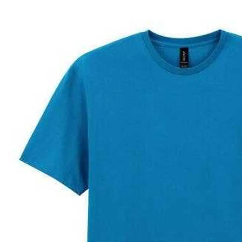 Tshirt Uni Et Léger Manches Courtes Adulte (Bleu) 3/3