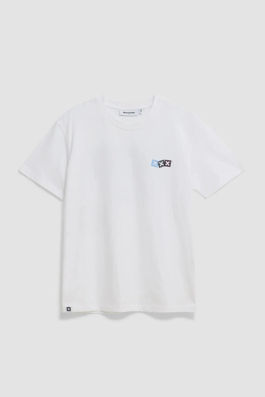 Camiseta Blue Banana de 100% Algodón Orgánico Dice Blanca 7/7