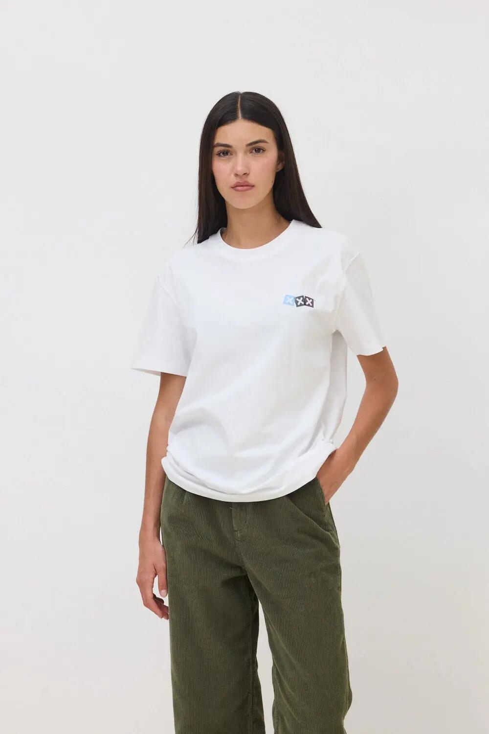 Camiseta Blue Banana de 100% Algodón Orgánico Dice Blanca 4/7