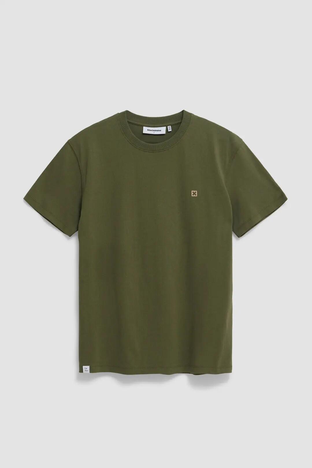 Camiseta Blue Banana de 100% Algodón Orgánico Logo Olive Green 7/7