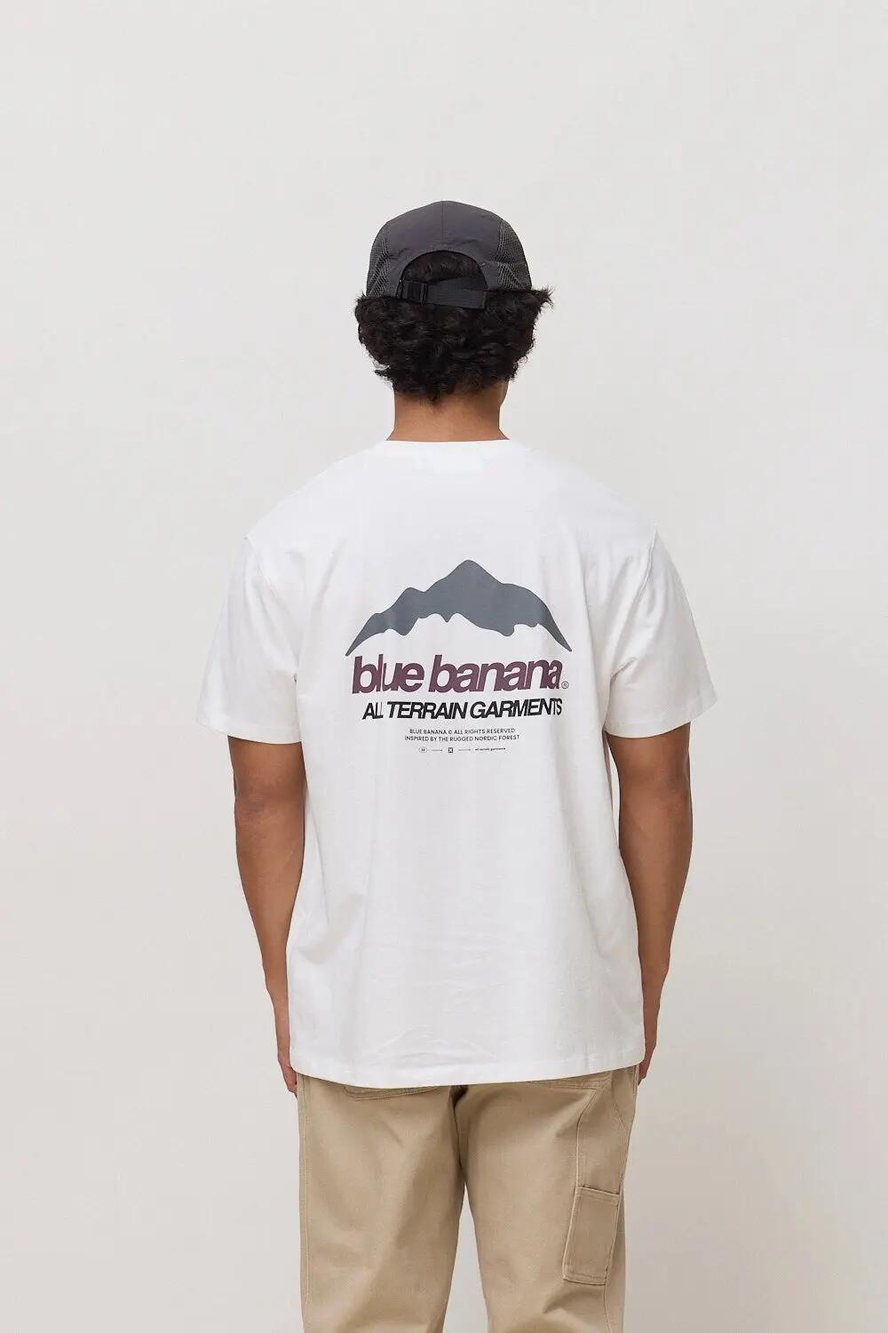 Camiseta Blue Banana de 100% Algodón Orgánico Mountain Blanca 2/7