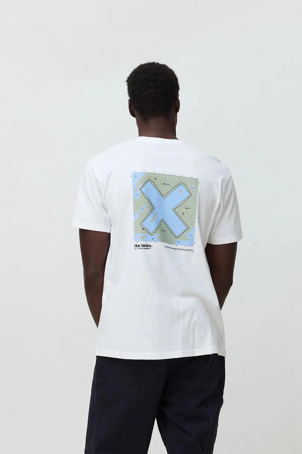 Camiseta Blue Banana de 100% Algodón Orgánico Map Blanca 2/7