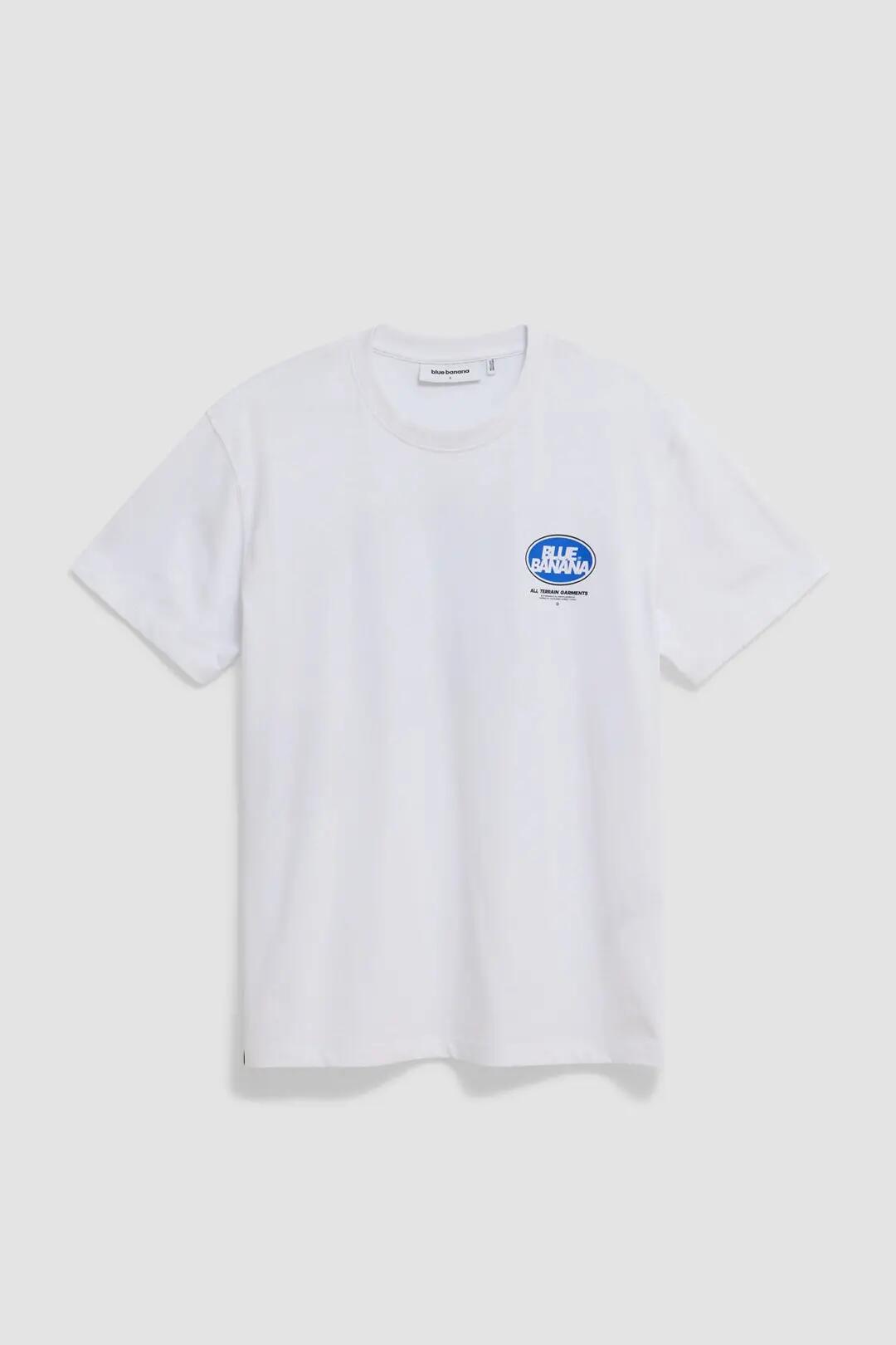 Camiseta Blue Banana de 100% Algodón Orgánico Circle Blanca 7/7