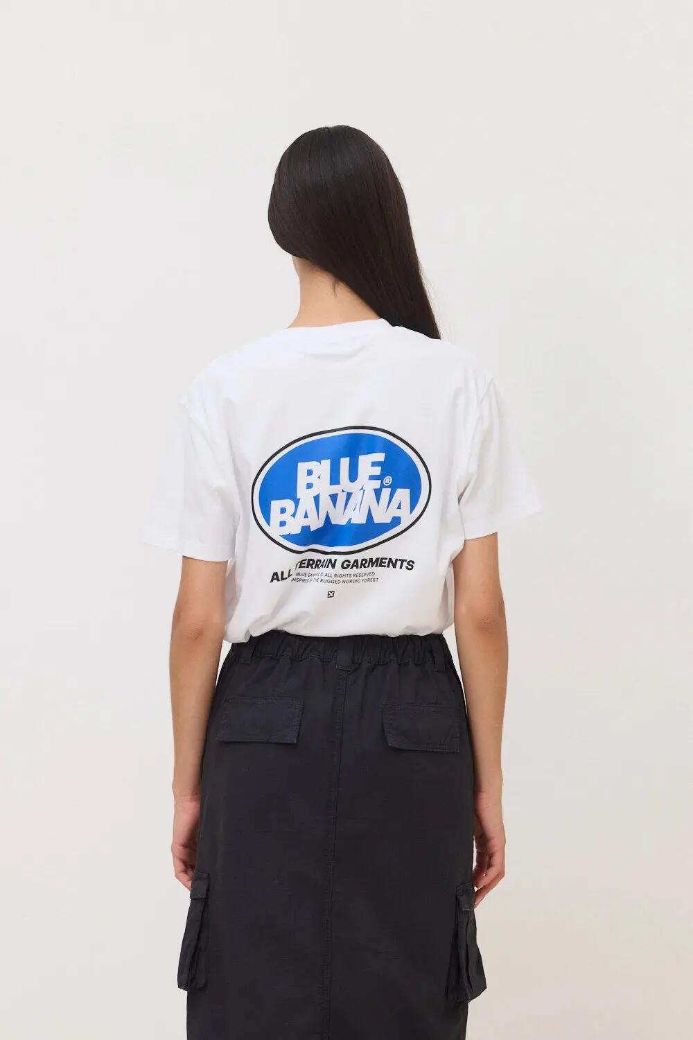Camiseta Blue Banana de 100% Algodón Orgánico Circle Blanca 5/7