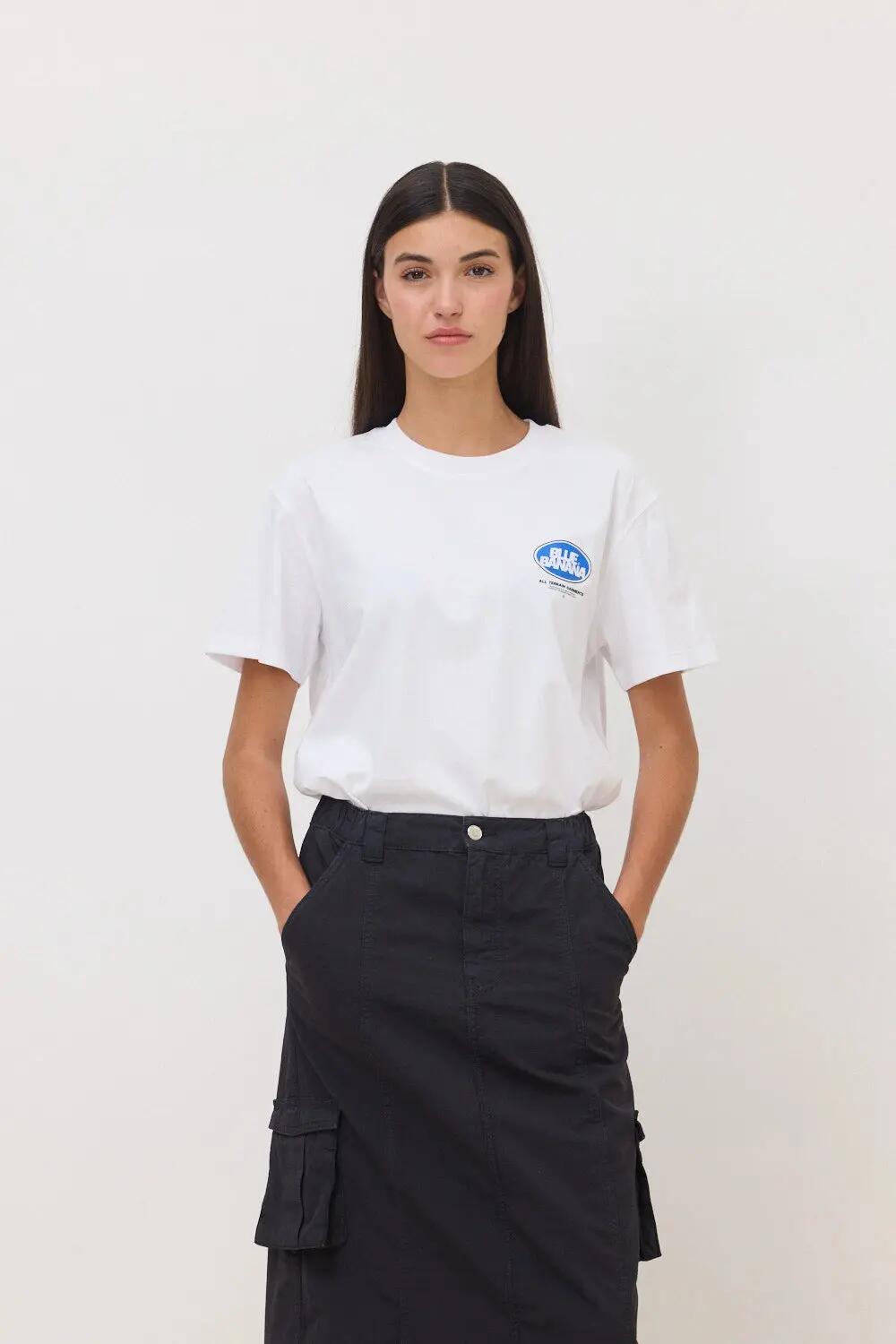 Camiseta Blue Banana de 100% Algodón Orgánico Circle Blanca 4/7