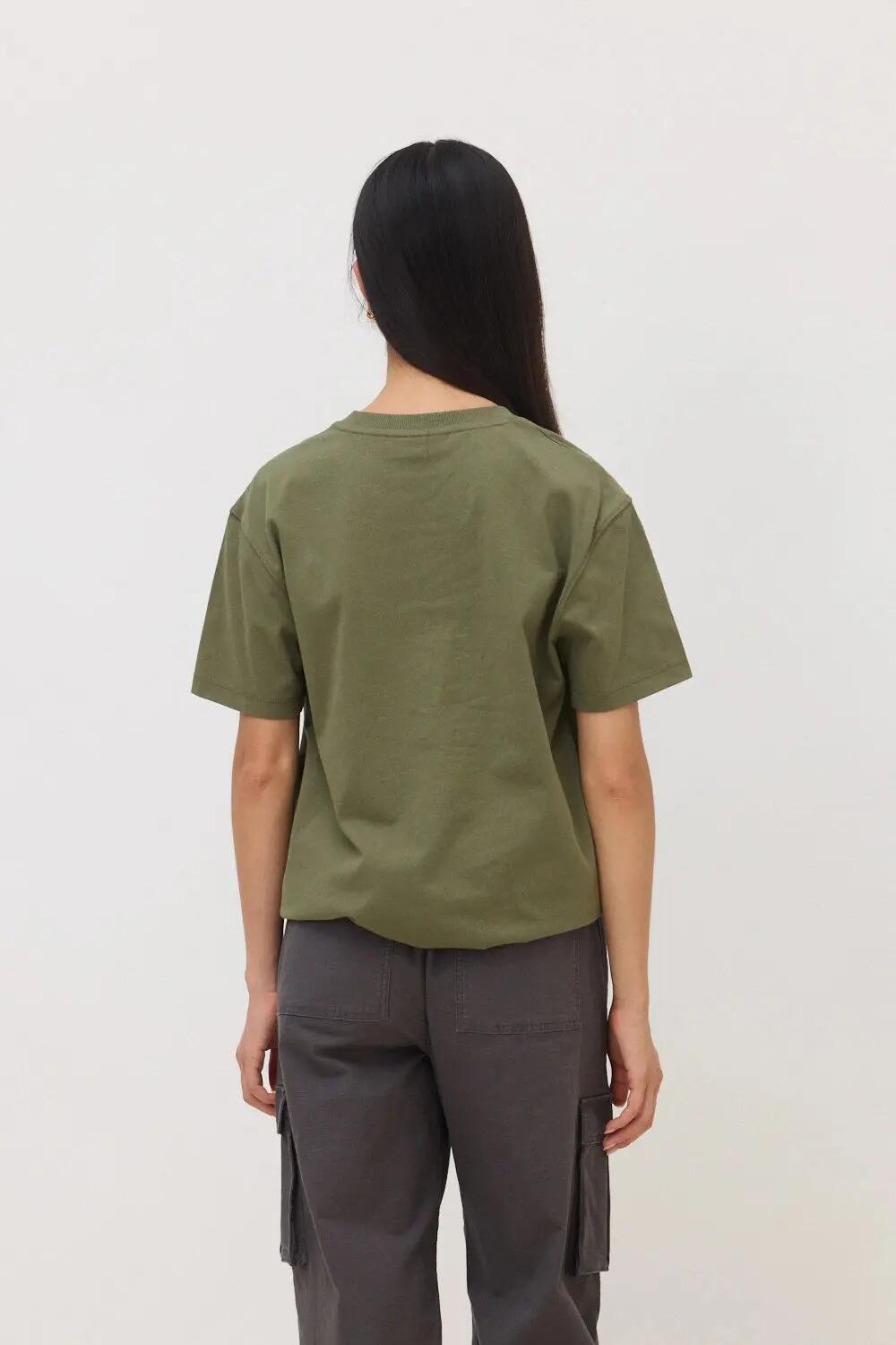 Camiseta Blue Banana de 100% Algodón Orgánico Logo Olive Green 5/7