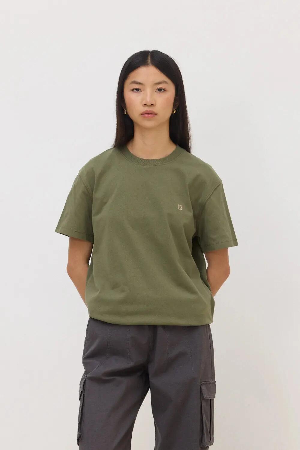 Camiseta Blue Banana de 100% Algodón Orgánico Logo Olive Green 4/7