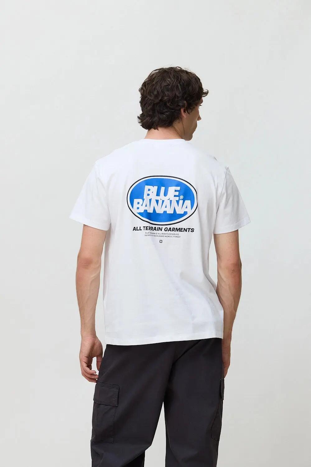 Camiseta Blue Banana de 100% Algodón Orgánico Circle Blanca 2/7