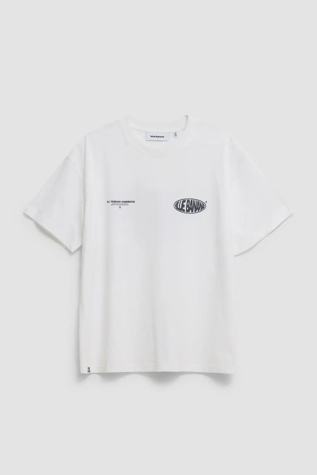 Camiseta Blue Banana de 100% Algodón Orgánico Oval Blanca 7/7