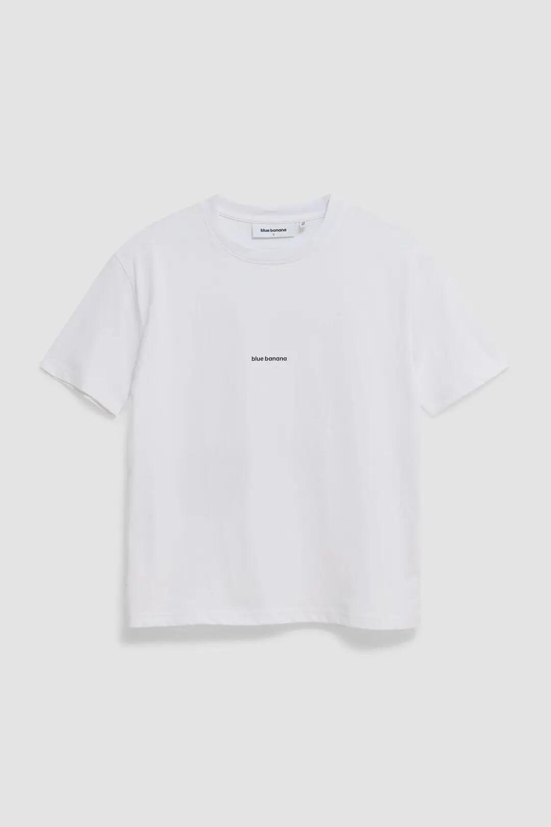 Camiseta de Mujer Blue Banana de Algodón Orgánico Nature Blanca 4/4