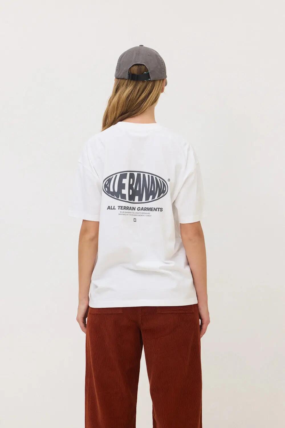Camiseta Blue Banana de 100% Algodón Orgánico Oval Blanca 5/7