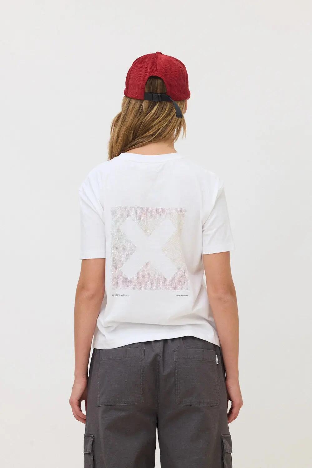 Camiseta de Mujer Blue Banana de Algodón Orgánico Nature Blanca 2/4