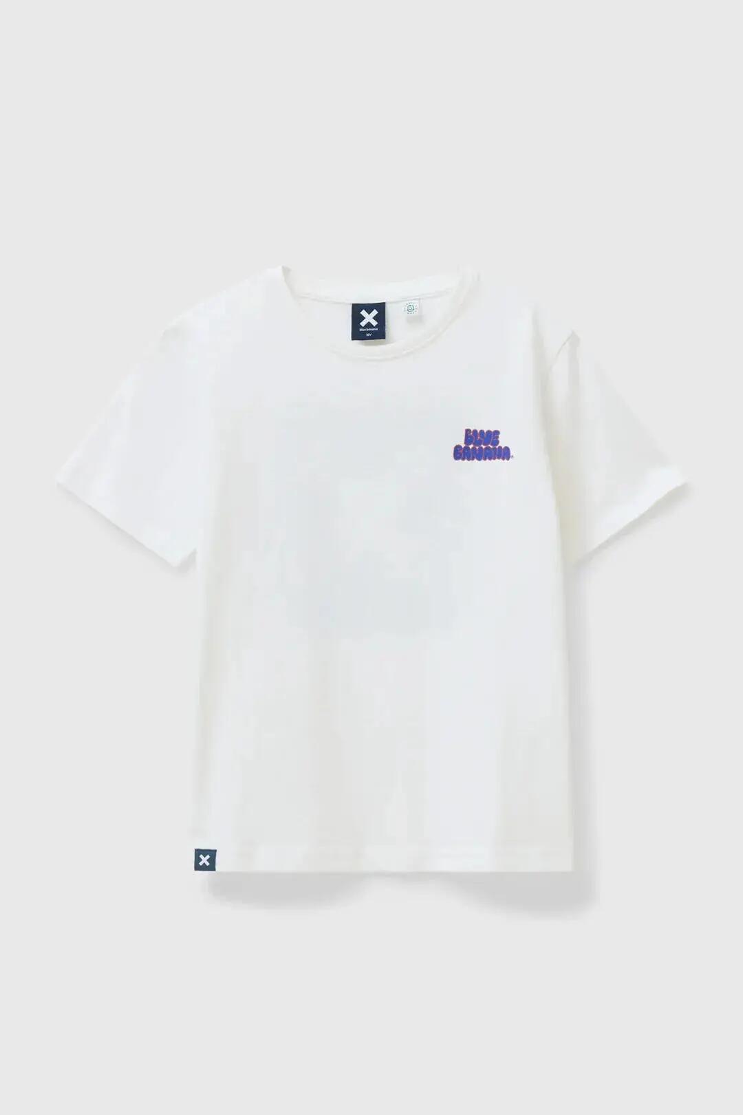 Camiseta Kids Blue Banana de 100% Algodón Orgánico Bubble Blanca 4/4