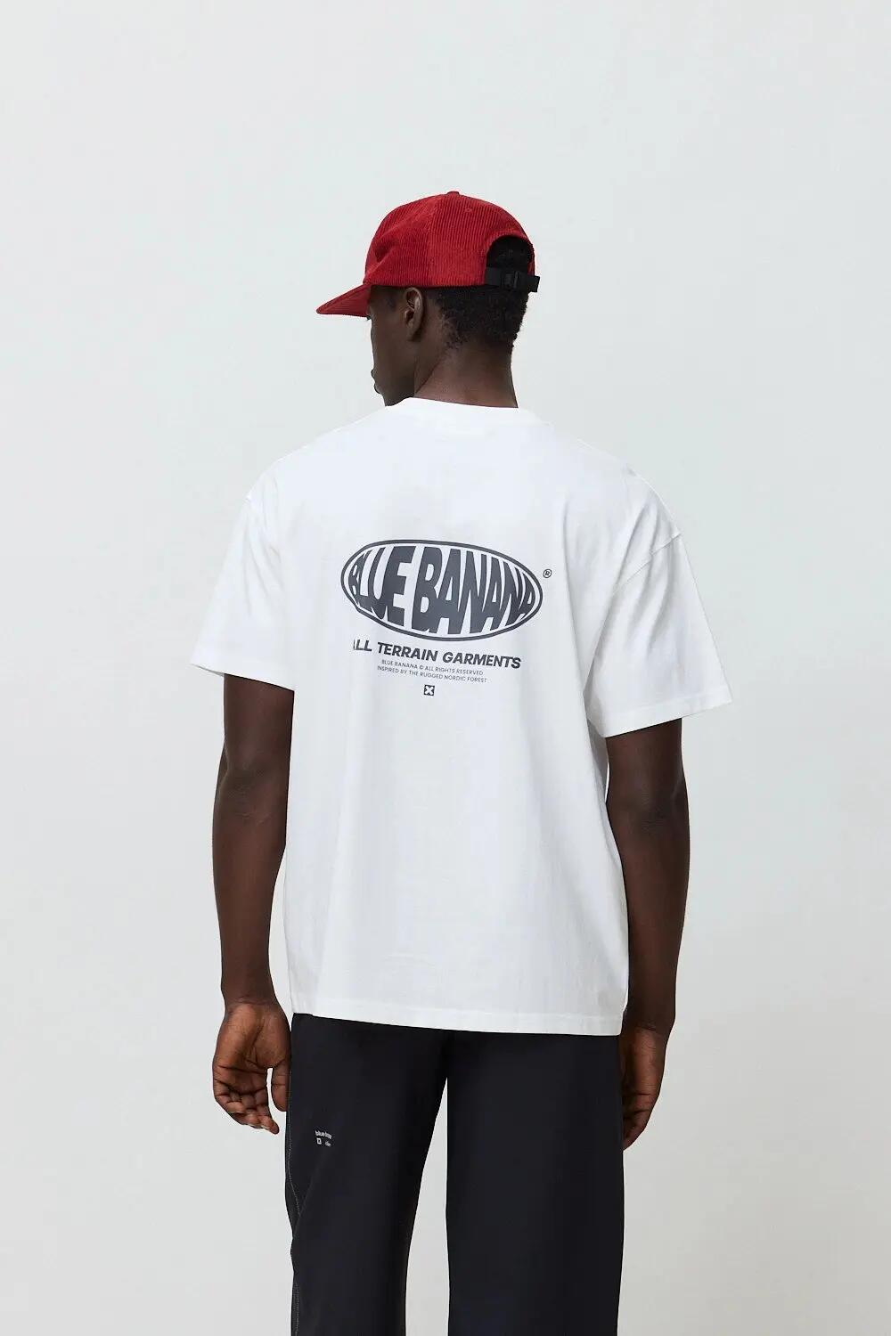 Camiseta Blue Banana de 100% Algodón Orgánico Oval Blanca 2/7
