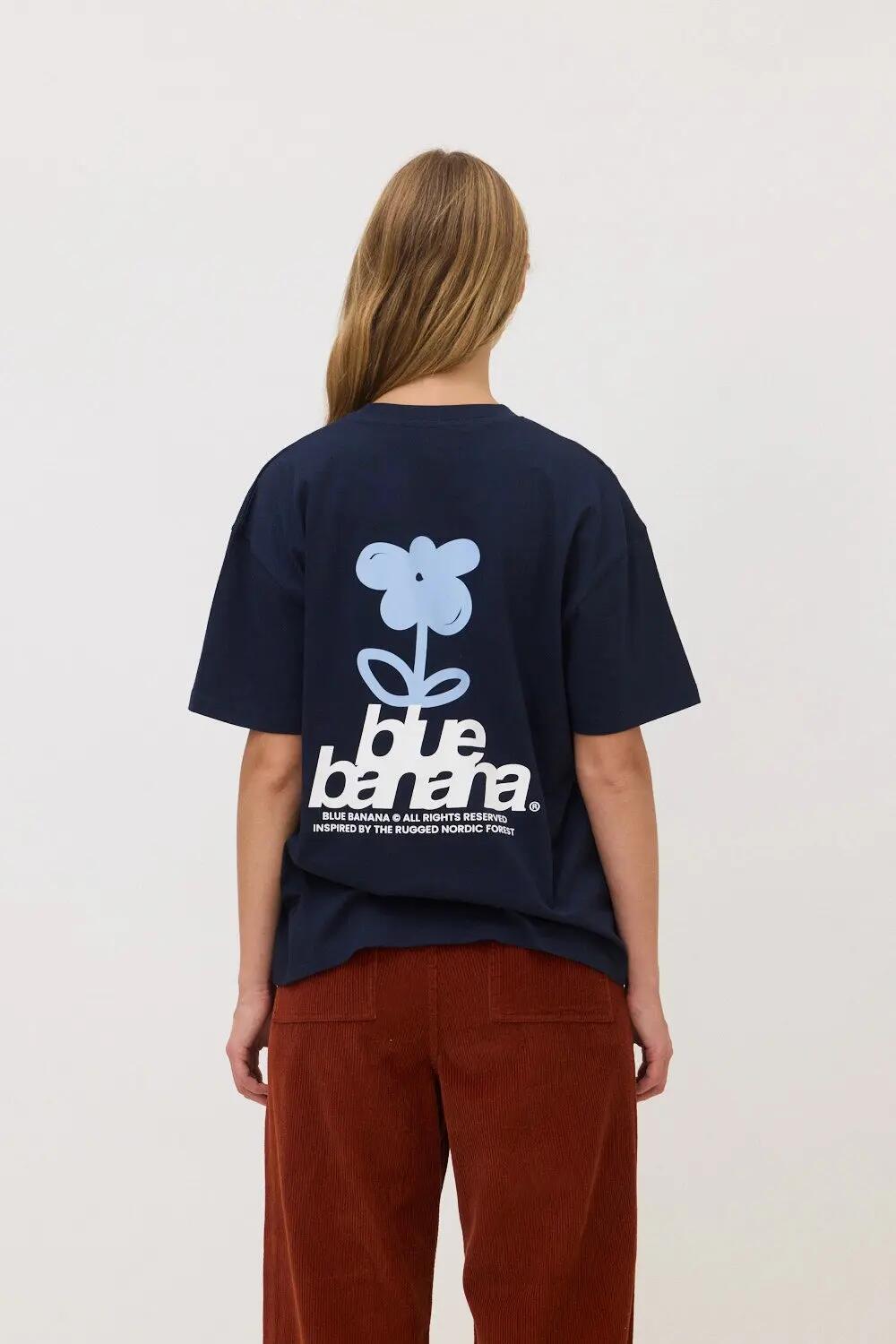 Camiseta Blue Banana de 100% Algodón Orgánico Flower Azul Marino 5/7