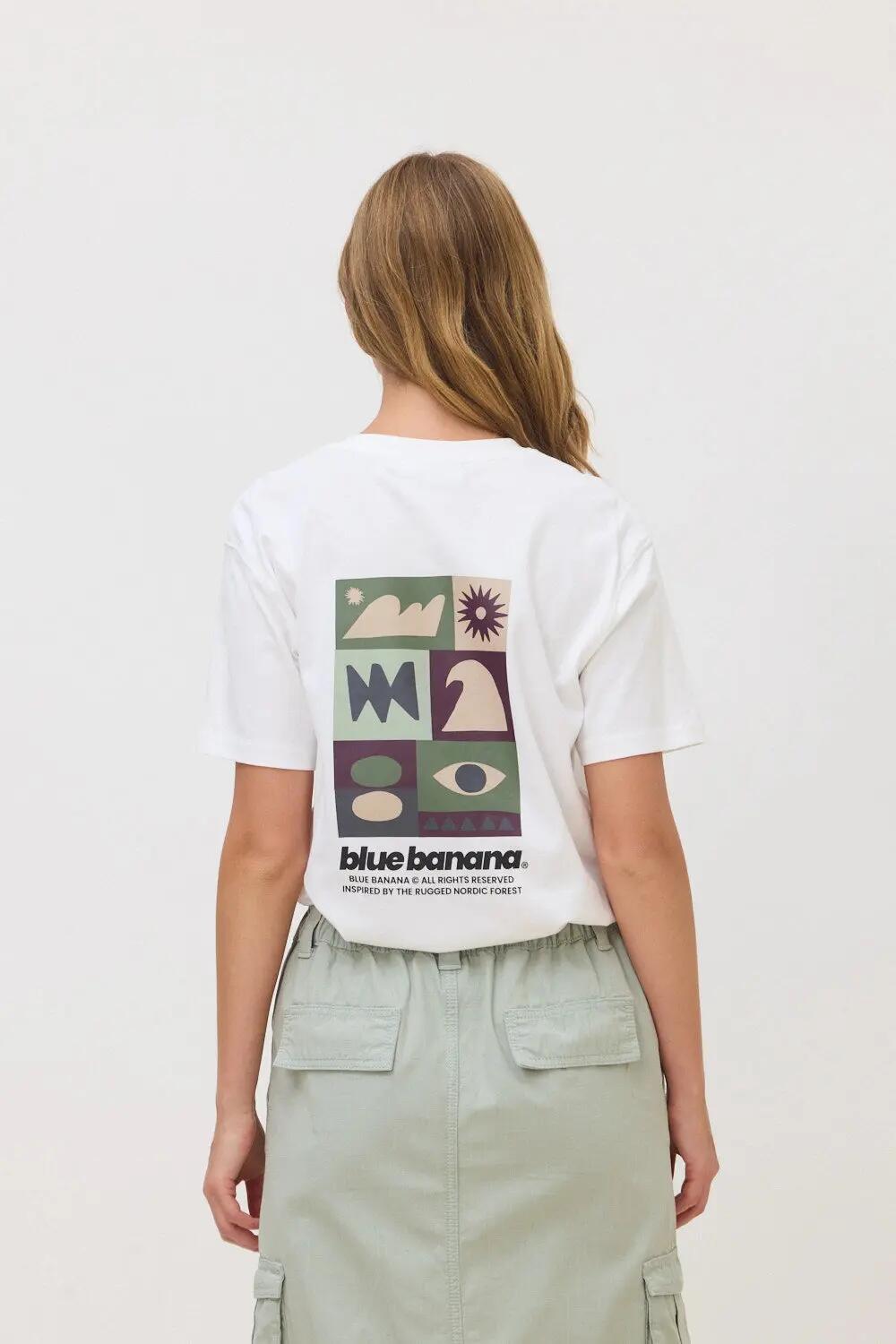 Camiseta Blue Banana de 100% Algodón Orgánico Forest Blanca 5/7