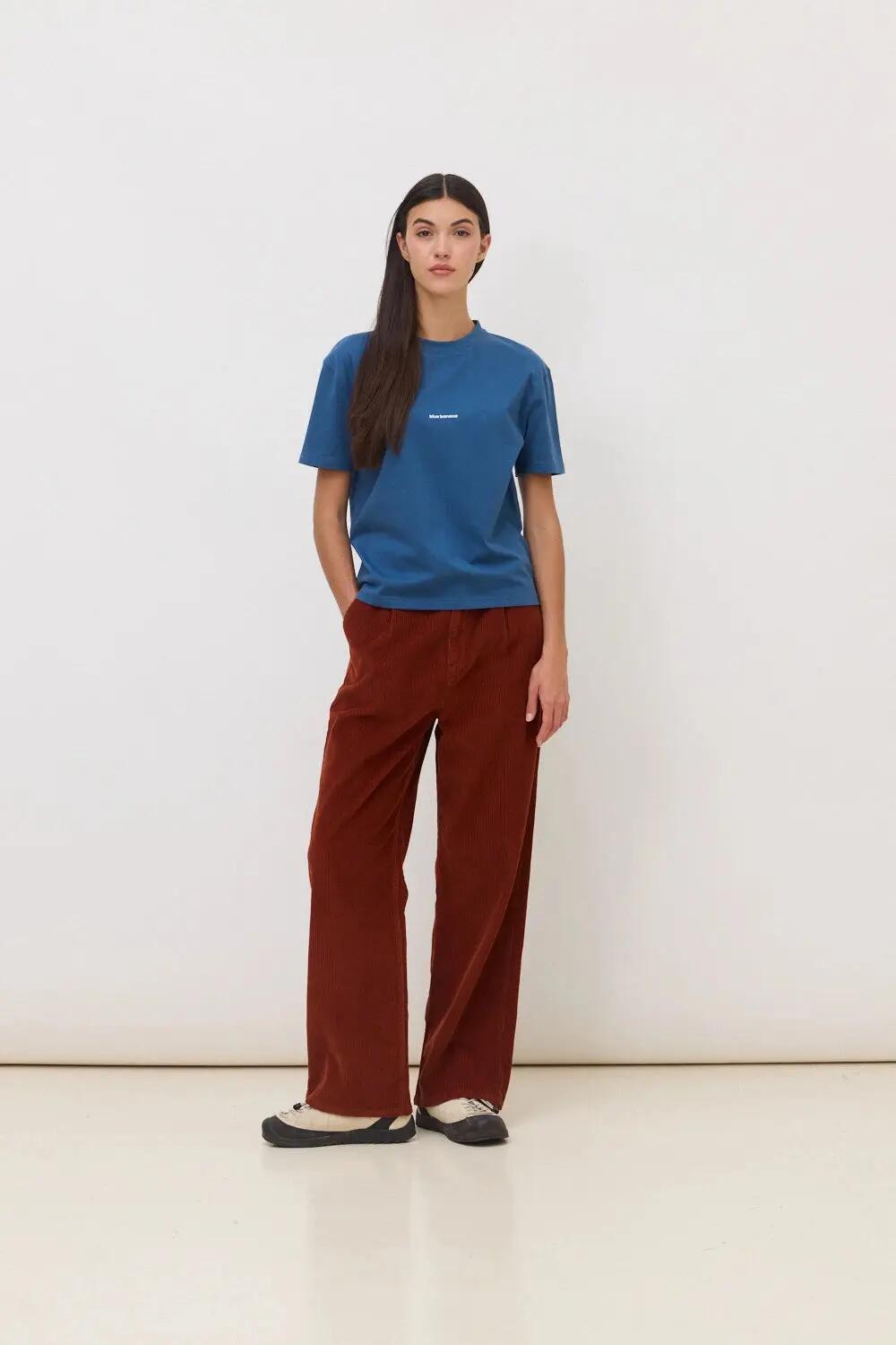 Camiseta de Mujer Blue Banana de Algodón Orgánico Nature Indigo Blue 3/4