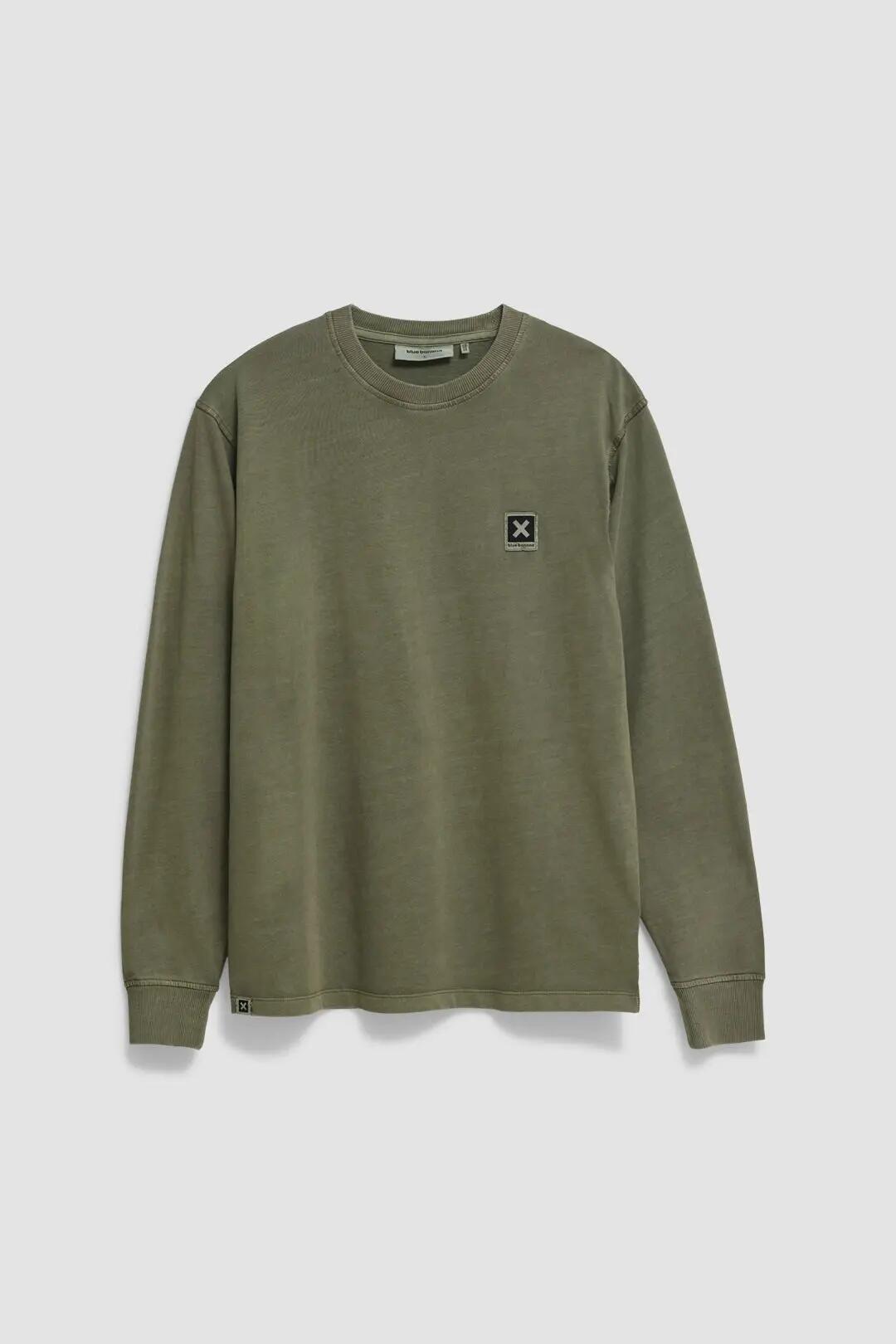 Camiseta de Manga Larga Blue Banana de 100% Algodón Orgánico Iconic Olive Green 7/7