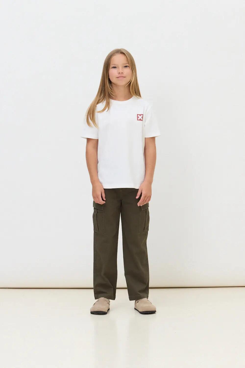 Camiseta Kids Blue Banana de 100% Algodón Orgánico Nature Blanca 3/4