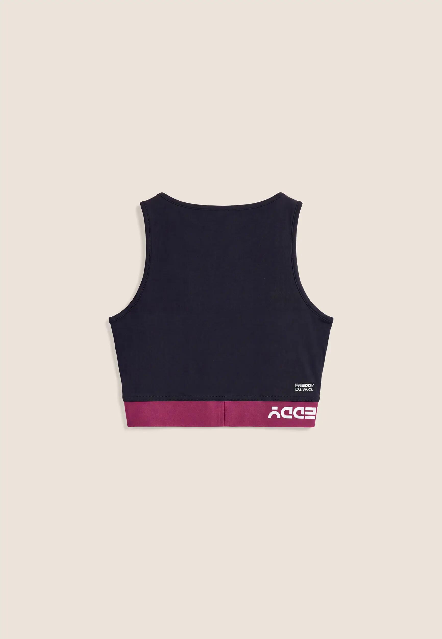 Sport Bra Mano Pesca con Fasce Elastiche Incrociate 2/3