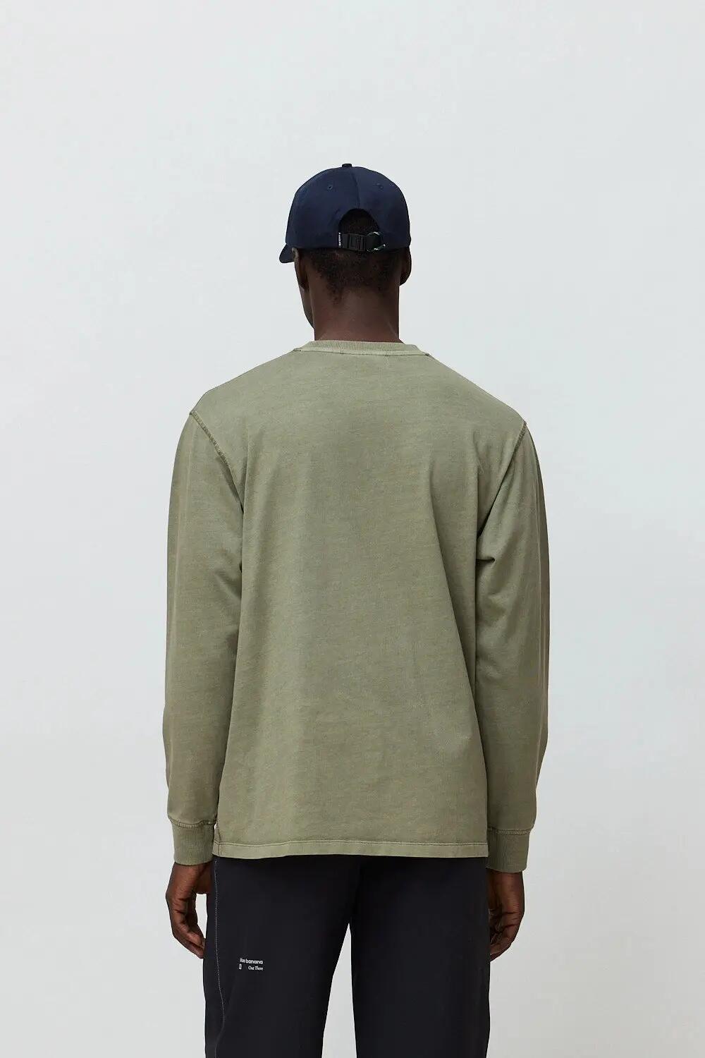 Camiseta de Manga Larga Blue Banana de 100% Algodón Orgánico Iconic Olive Green 2/7