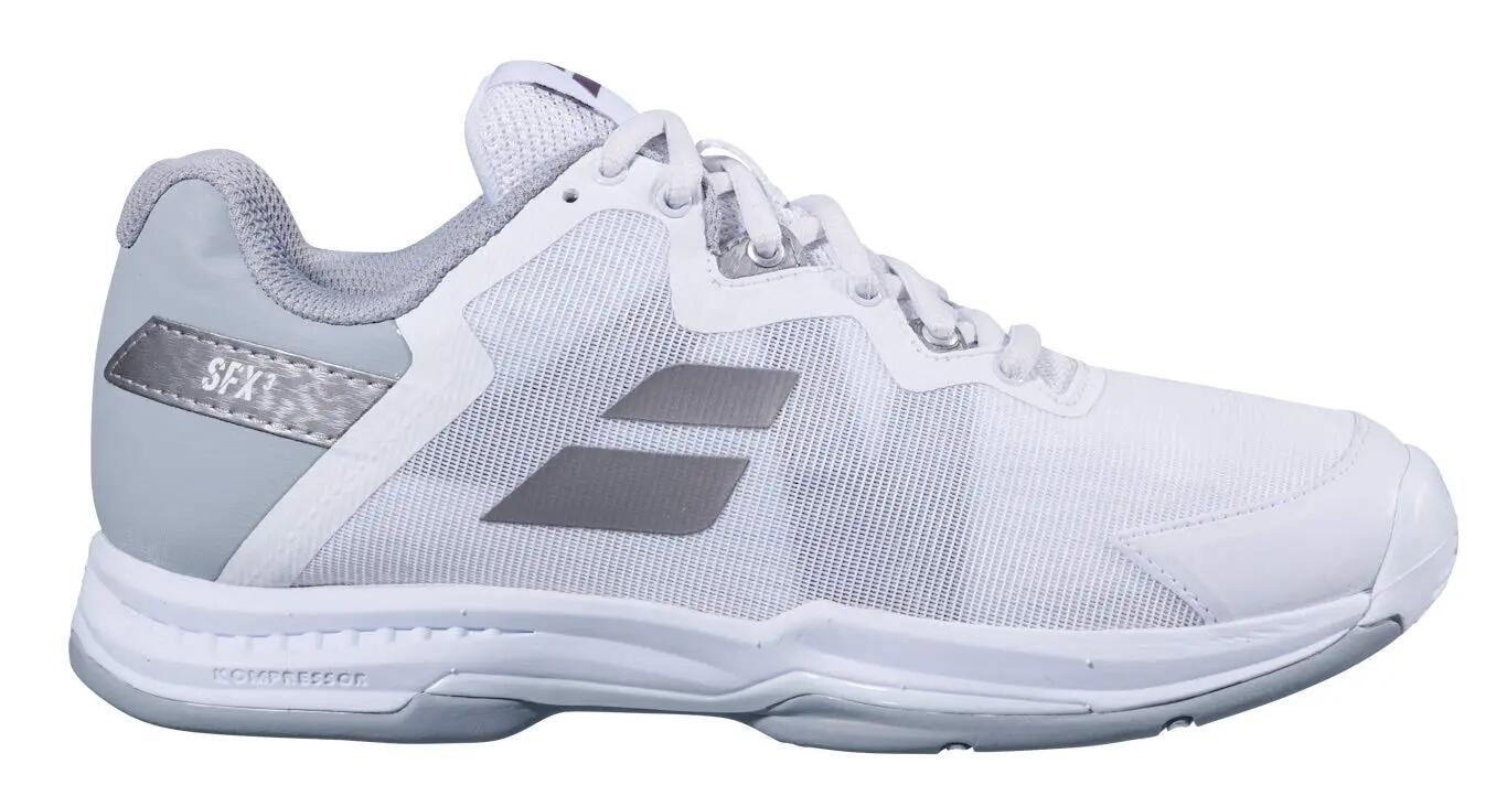 damen - tennis - schuhe - bequem, atmungsaktiv, stützend - SFX3 - weiß/silber 4/4