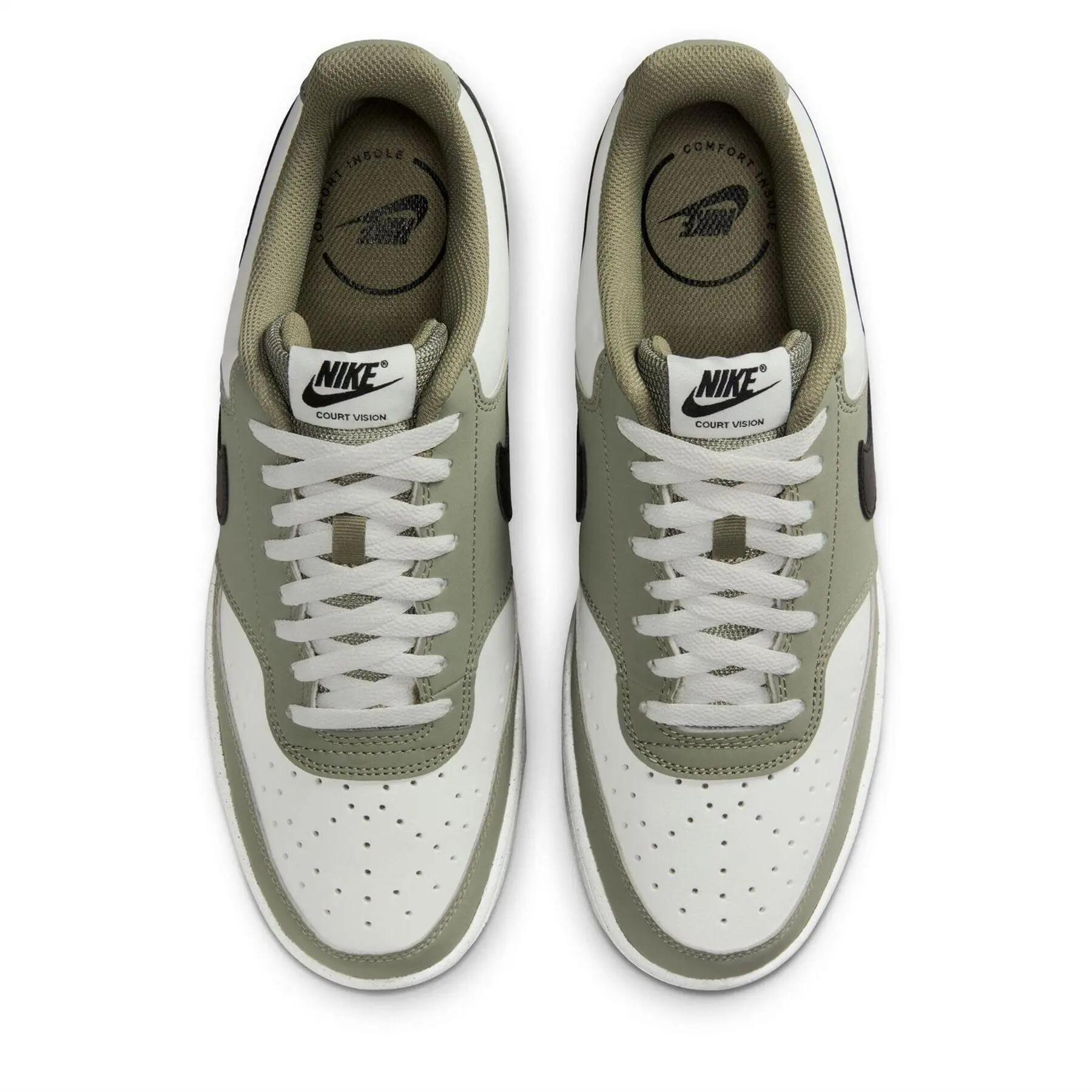 Mens Vision Low Leather Trainers (Sage/Black/White) 5/5
