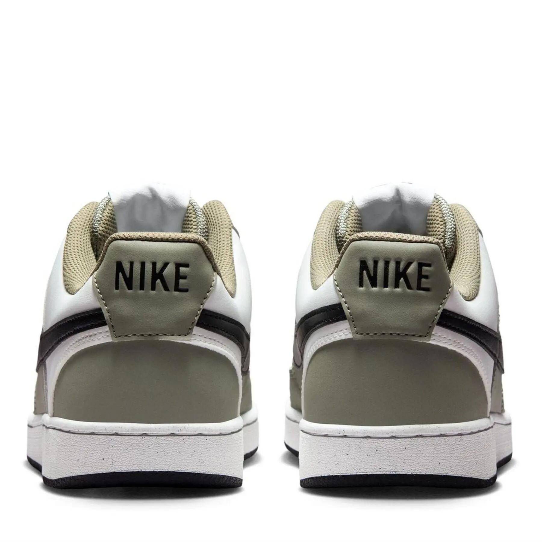 Mens Vision Low Leather Trainers (Sage/Black/White) 4/5