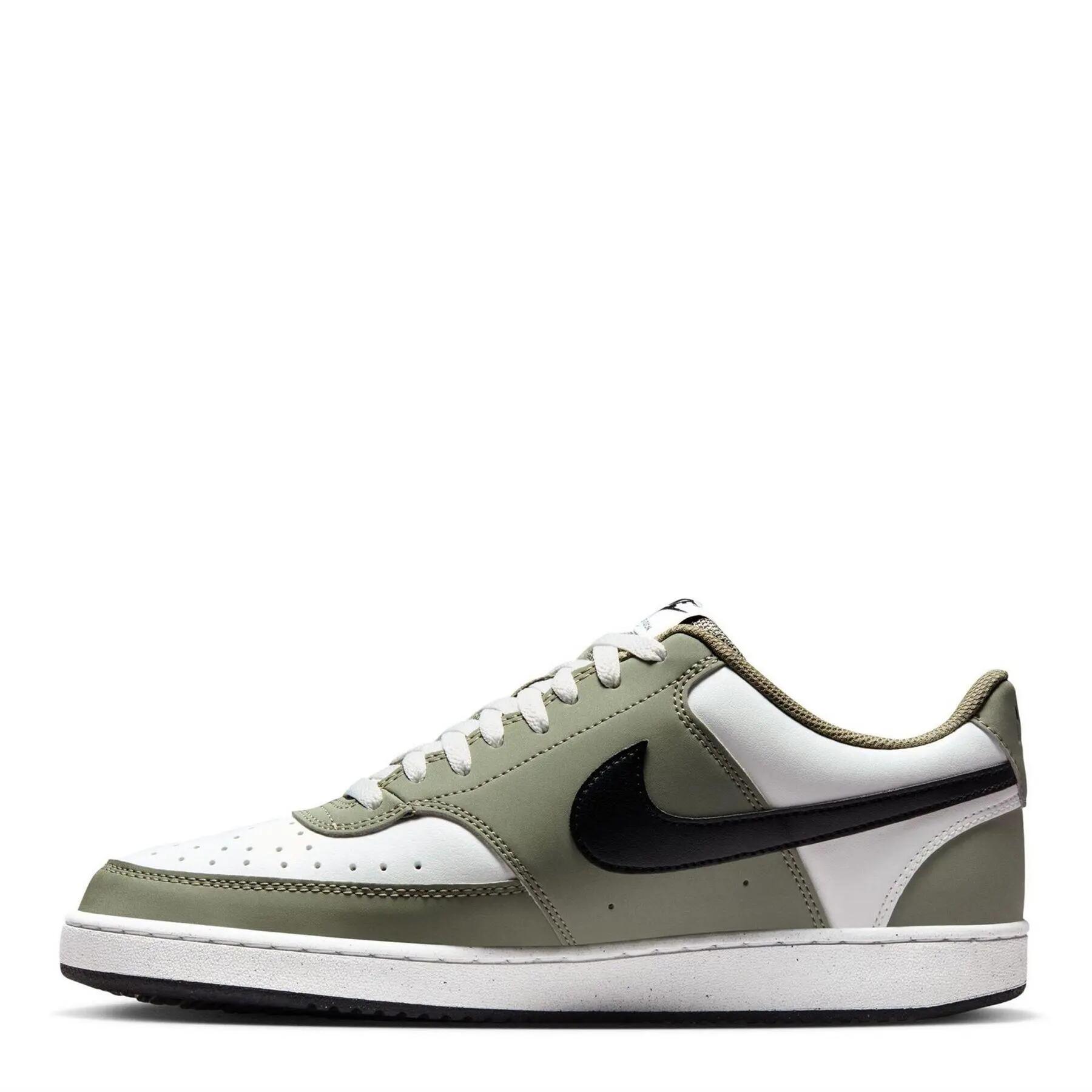 Mens Vision Low Leather Trainers (Sage/Black/White) 2/5