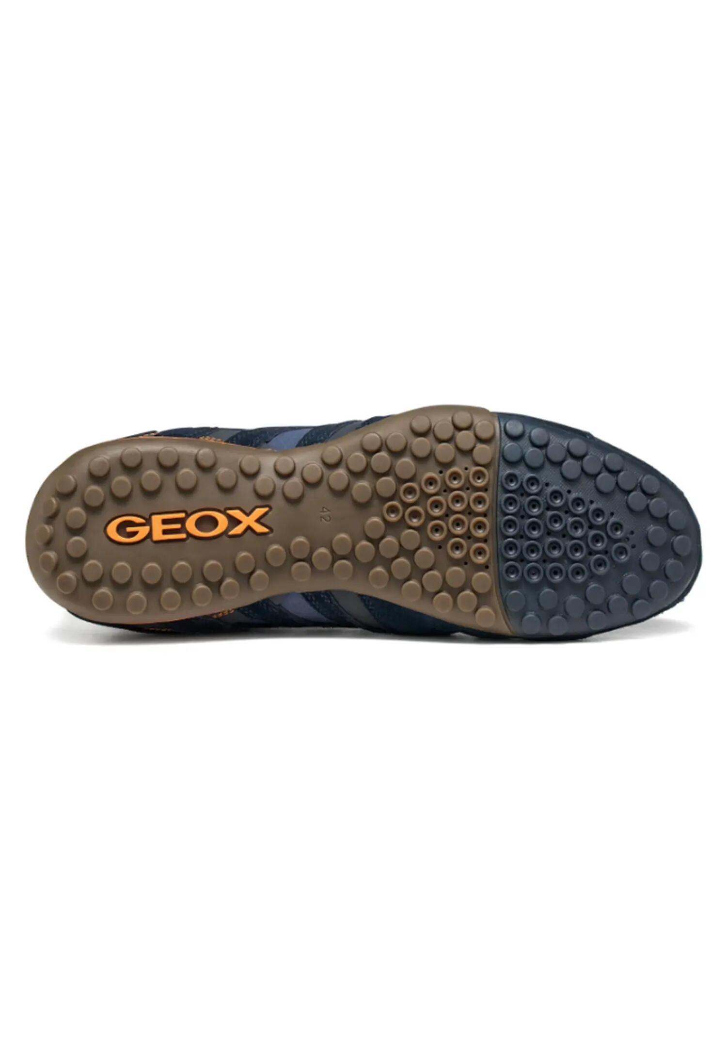Geox Herren U Snake Slip-On Sneaker Veloursleder Mesh Blau 3/5