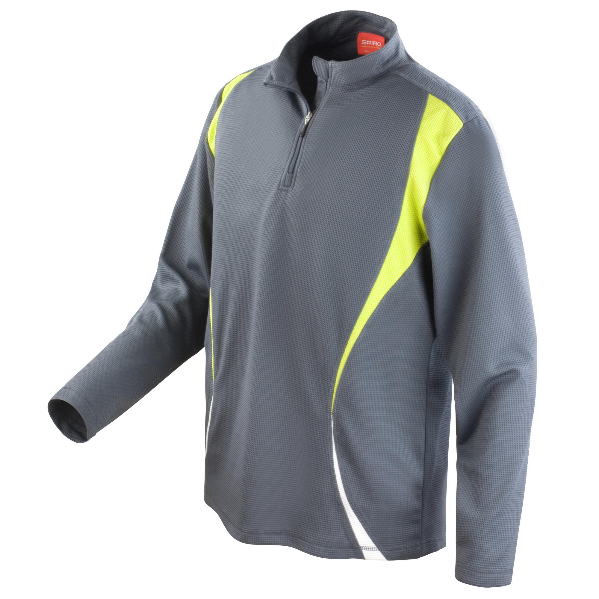 SPIRO Unisex Sports Trial Performance Training Top (Charcoal/Lime/White)