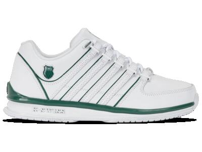 Heren rinzler leren casual flat trainers (zwart, wit)